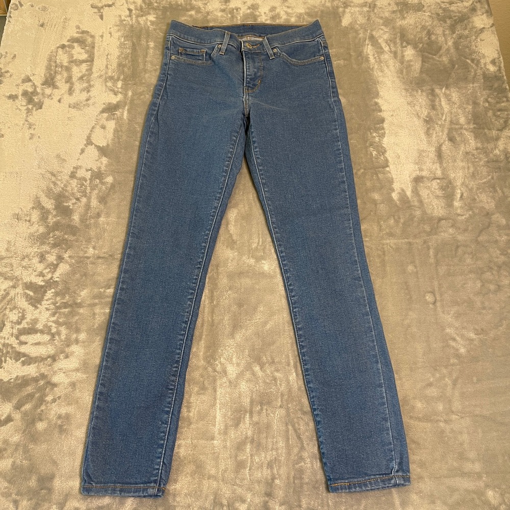 Levi Strauss Co 505 Womens Mid Rise Straight‎ Leg Jeans Blue Denim Size 28